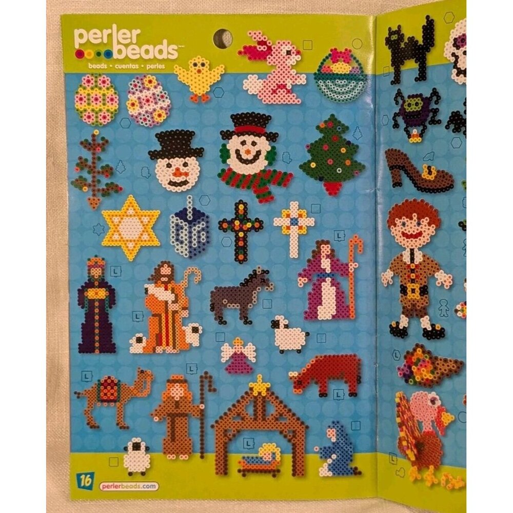 Perler Beads Pegboards Lot Shapes Heart Flower Girl Boy Square Star Booklet Lot - Picture 13 of 16